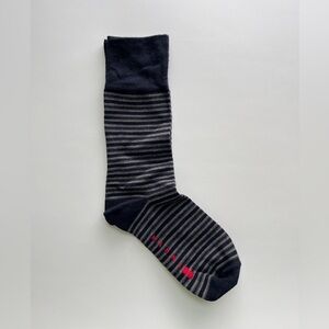Marni Women's Black and Gray Striped Socks with Pink Accents